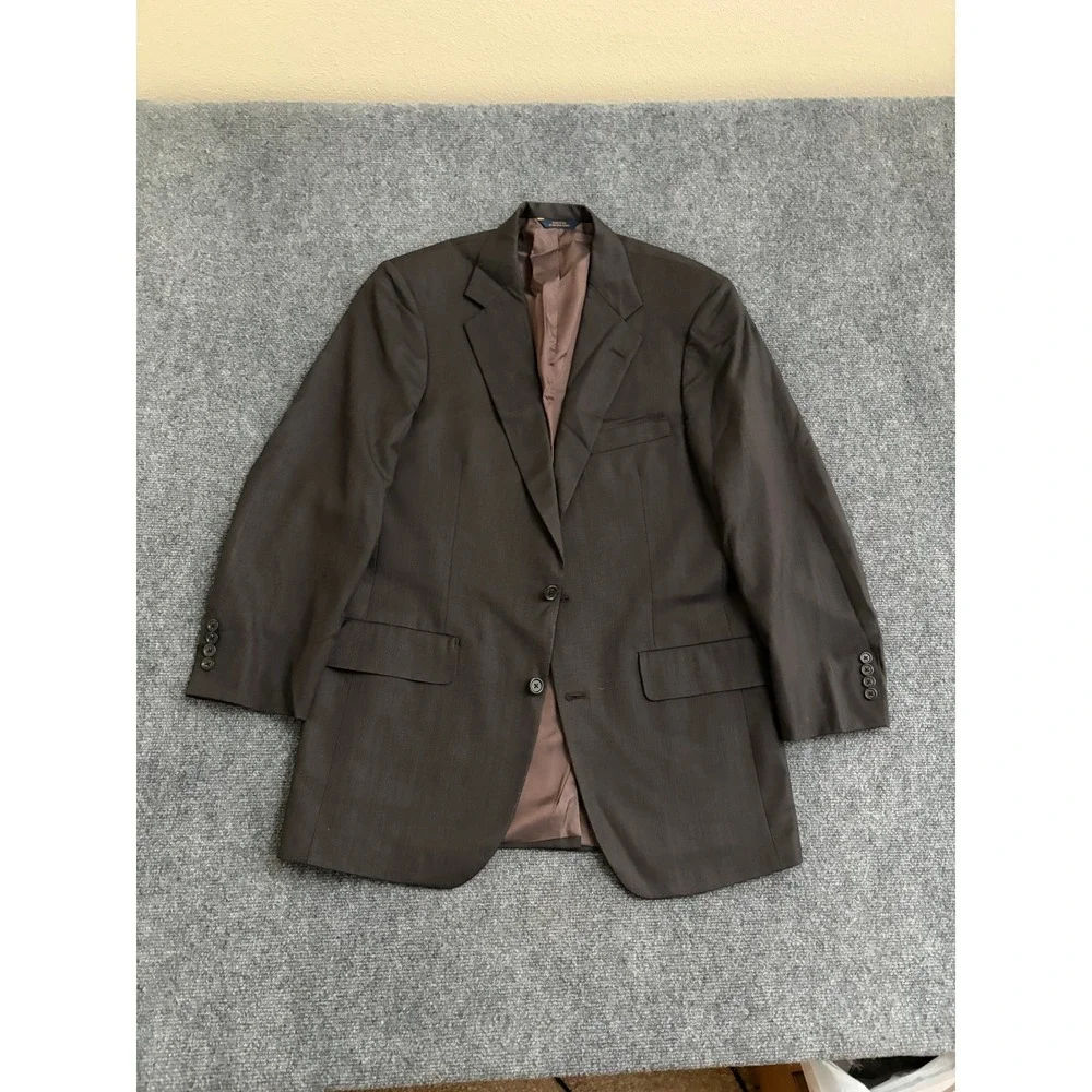 Brooks Brothers Mens 40 Reg Wool Blazer Sport Coat Dark Brown 2 Button USA Made